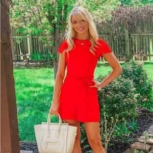 ANTONIO MELANI Vibrant Red Romper with Belt